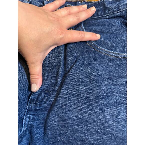 Wrangler Upcycled Cut Off Bermuda Long Cotton Frayed Jean Denim Shorts Size 30 - Picture 10 of 10